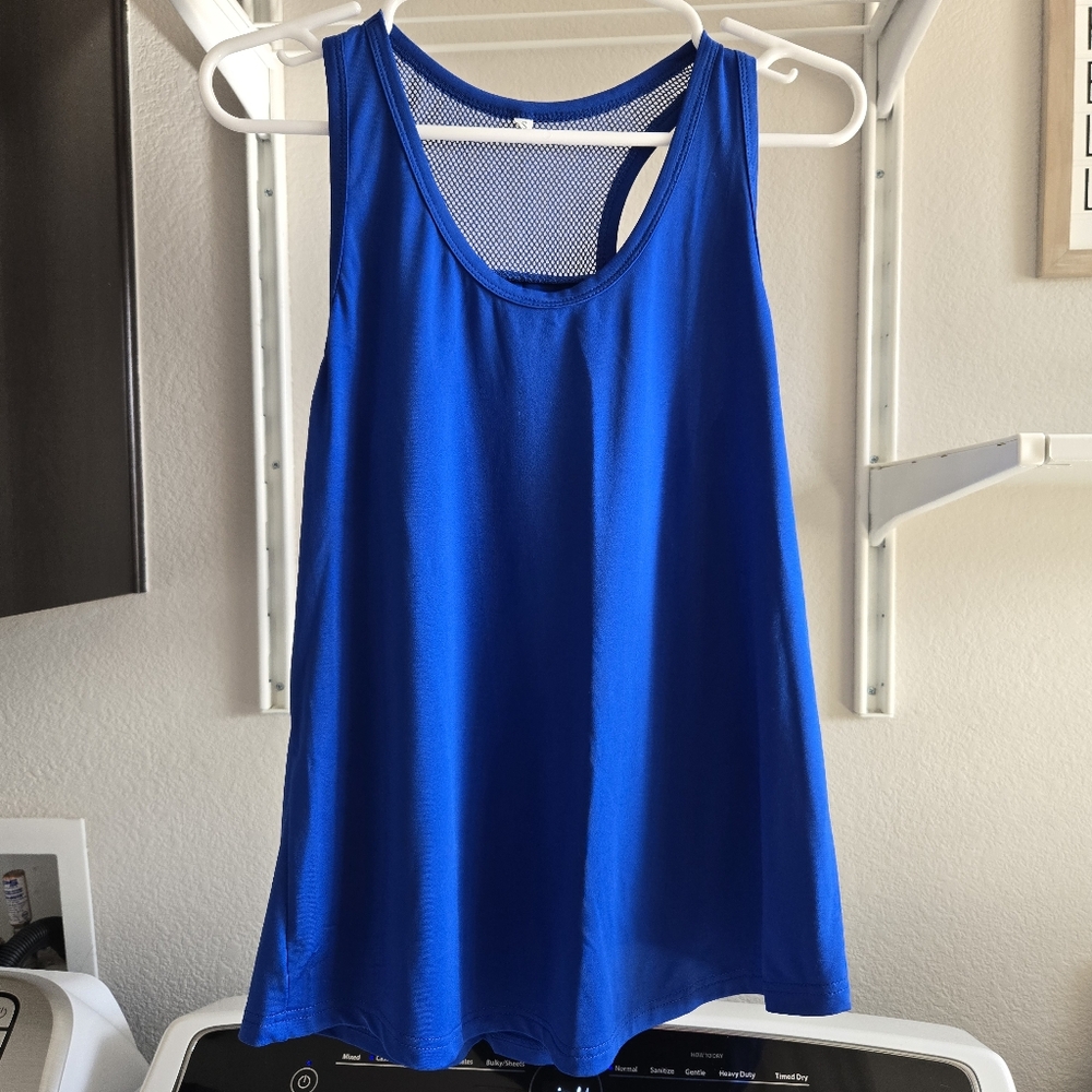Blue Sleeveless Tank Top
